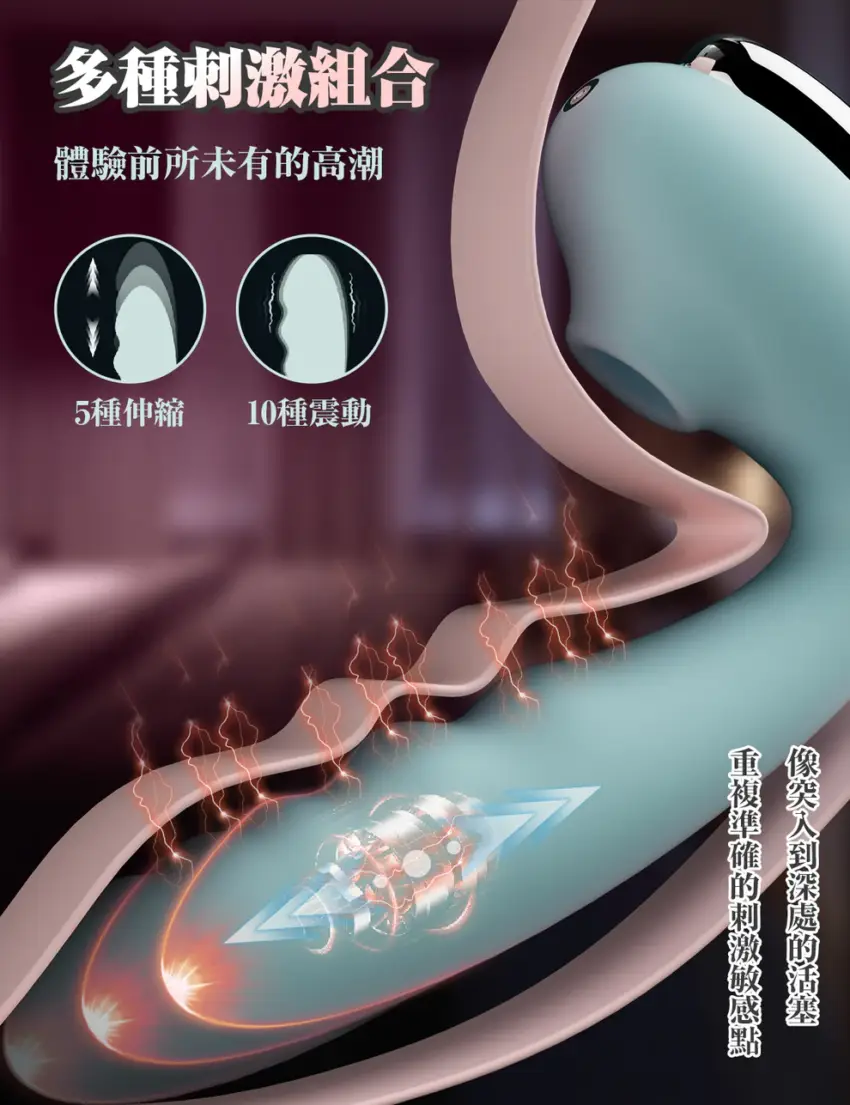 ToyCod Tara Y 2025最新款 吮吸伸縮 振動按摩棒 情趣用品：圖片 4